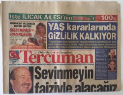 Tercüman Gazetesi 25 Temmuz 2003 - Pop Müziğin Divası Ajda Pekkandan Şaşırtan Açıklama Bir Zamanlar Şaşkın Ördek Gibiyim Şimdi Süper Starım GZ11590 - 2
