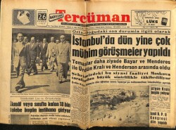 Tercüman Gazetesi 26 Ağustos 1957 - İstanbulda Dün Yine Çok Mühim Görüşmeler Yapıldı GZ70814 - 1