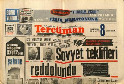Tercüman Gazetesi 26 Ağustos 1968 - Sovyet Ve Bulgar Erleri Birbirlerine Ateş Açtı GZ76017 - 1