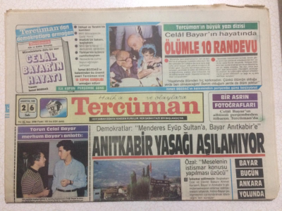 Tercüman Gazetesi 26 Ağustos 1986 - Anıtkabir Yasağı Aşılamıyor GZ23569 - 1