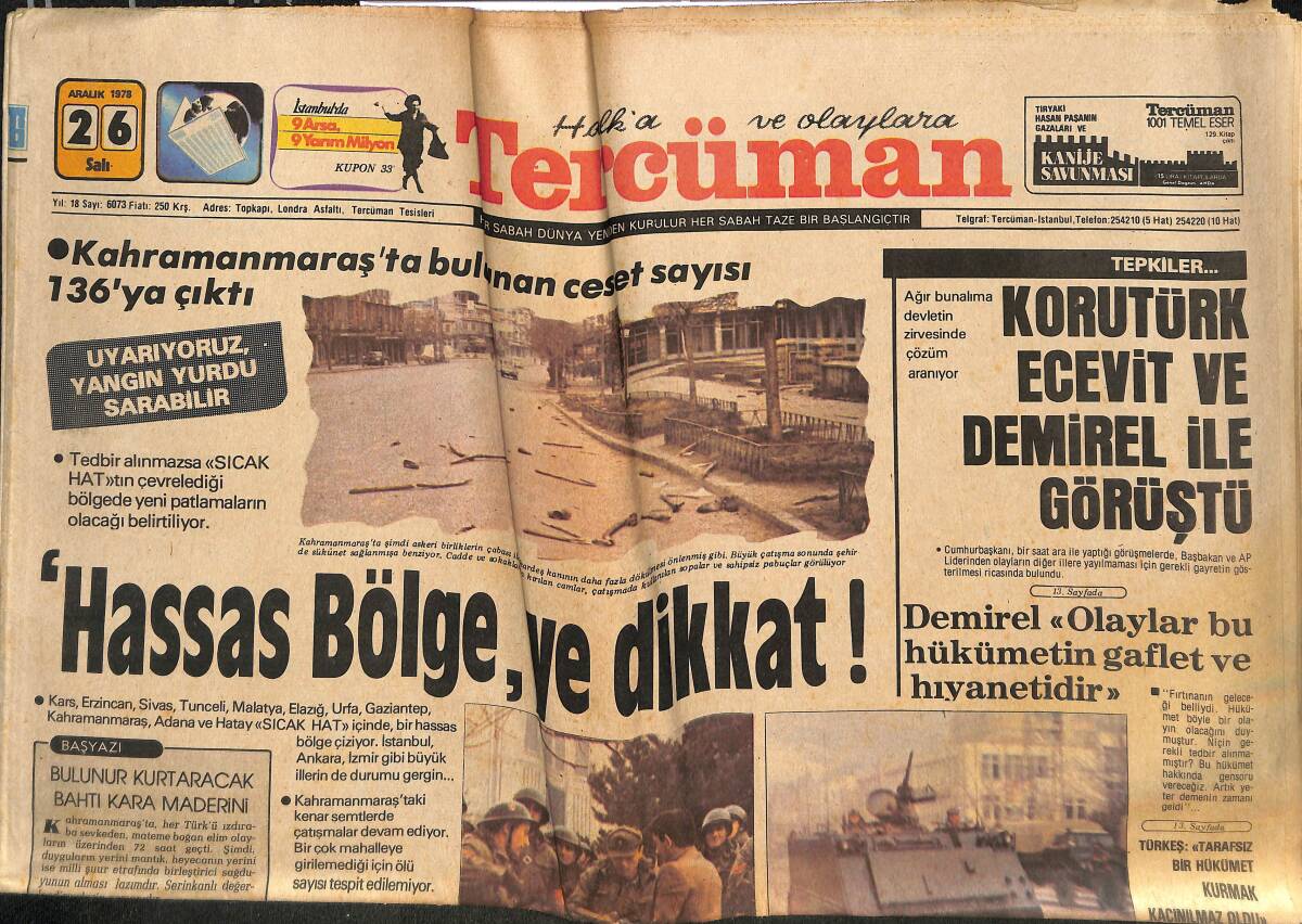 Tercüman Gazetesi 26 Aralık 1978 - Türkan Şoray Film Çevirmeye Başlıyor - İnönü Kabri Başında Anıldı GZ133764 - 1