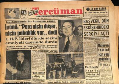 Tercüman Gazetesi 26 Ekim 1958 - Akhisarda 50 Köylü Karakola Hücum Etti GZ85590 - 1