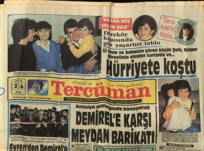 Tercüman Gazetesi 26 Ekim 1986 - Evrenden Demirele İsimsiz Teşekkür GZ70386 - 1