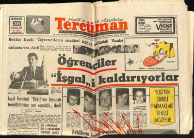 Tercüman Gazetesi 26 Haziran 1968 - İşgal Komitesi Rektörün Beyanatı Tereddütümüze Son Vermiştir dedi GZ67397 - 2