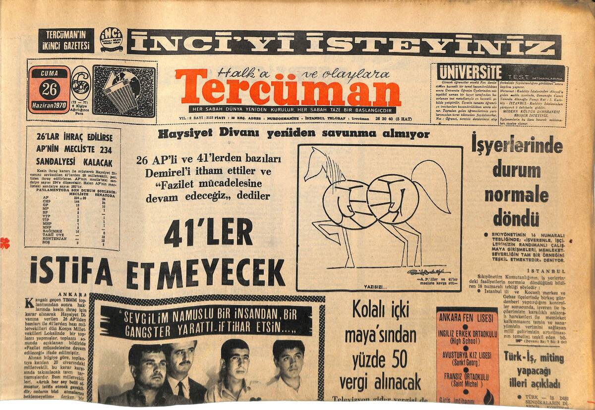 Tercüman Gazetesi 26 Haziran 1970 - Pele'nin Bir Kilosu 235 Bin Lira - Son Kupa Siyah İnci'nin Fiyatı 24 Milyon Liraya Yükseldi GZ144950 - 1