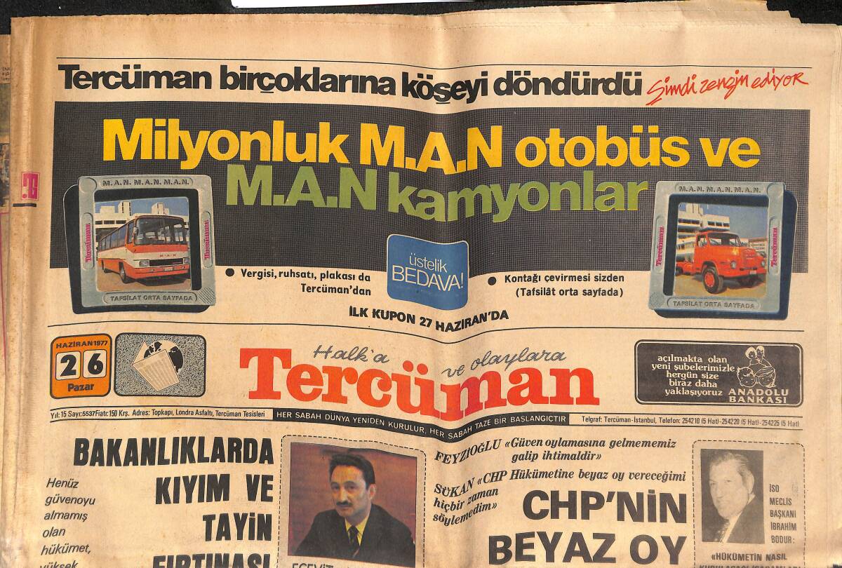 Tercüman Gazetesi 26 Haziran 1977 - Gümrüklerde Bekleyen Milyarlar Değerindeki Mallar Satışa Çıkarılıyor GZ134057 - 1
