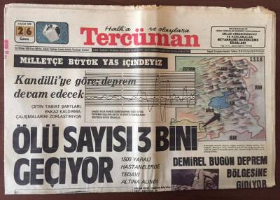 Tercüman Gazetesi 26 Kasım 1976 - Doğudaki Depremdeki Ölü Sayısı 3 Bini Geçiyor GZ10516 - 1
