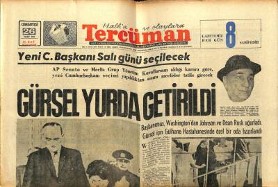 Tercüman Gazetesi 26 Mart 1966 - Gürsel Yurda Getirildi GZ54775 - 1
