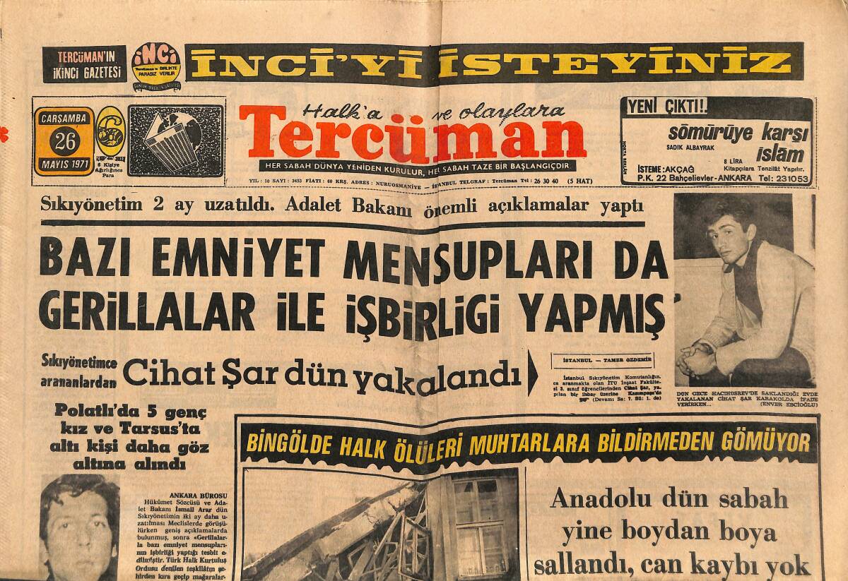 Tercüman Gazetesi 26 Mayıs 1971 - Vehbi Koç , Bu Yıl da Vergi Ödemede Rekor Kırdı : 20 Milyon Lira GZ149509 - 1