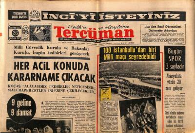 Tercüman Gazetesi 26 Nisan 1971 - Milli Güvenlik Kurulu Ve Bakanlar Kurulu , Bugün Tedbirleri Görüşecek GZ88934 - 1