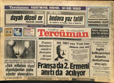 Tercüman Gazetesi 26 Nisan 1982 - İsmet Sezginin Kızı Evlendi - Hollanda Profesyonel Bisiklet Yarışını Jan Raas Kazandı GZ127210 - 1