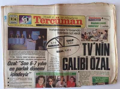 Tercüman Gazetesi 26 Ocak 1985 -Tvde Liderler Dizisinin İkinci Gecesinde Özal Gazetecilerin Sorularını Cevaplandırdı GZ10839 - 1