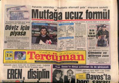 Tercüman Gazetesi 26 Ocak 1988 - Kahrolsun Brejnev Yaşasın Gorbaçov - Galatasaray Avrupanın Gözdesi GZ118901 - 1