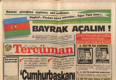 Tercüman Gazetesi 26 Ocak 1990 - Nahcıvan TVsi Susturuldu GZ83260 - 1