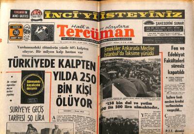 Tercüman Gazetesi 26 Şubat 1971 - Türkiyede Kalpten Yılda 250 Bin Kişi Ölüyor GZ54171 - 1