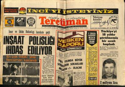 Tercüman Gazetesi 26 Temmuz 1972 - Türkiyeyi 18 Yıldır Görülmemiş Bir Sıcak Kapladı GZ70802 - 2