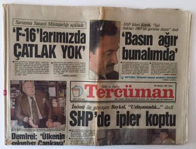 Tercüman Gazetesi 26 Temmuz 1991 - Galatasaray Ve Milli Takım Kaptanı Cüneyt Tanman Bu Gece Bütün Futbolseverlere Veda Ediyor GZ11275 - 1