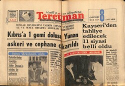 Tercüman Gazetesi 27 Ağustos 1964 - Kıbrısa 1 Gemi Dolusu Yunan Askeri Ve Cephane Çıkarıldı GZ65812 - 1