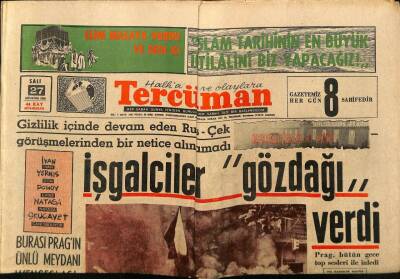 Tercüman Gazetesi 27 Ağustos 1968 - Rusyanın Baskısına Romanya Dayanamadı GZ76019 - 1