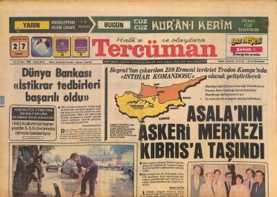 Tercüman Gazetesi 27 Ağustos 1982 - Miliç Golsüzlüğe Çare Arıyor - Asalanın Askeri Mekrezi Kıbrısa Taşındı GZ127944 - 1