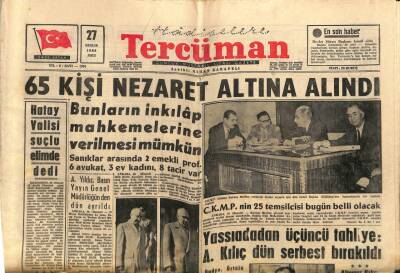 Tercüman Gazetesi 27 Aralık 1960 - Hatay Valisi Suçlu Elimde dedi GZ67514 - 2