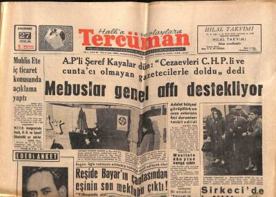 Tercüman Gazetesi 27 Aralık 1962 - Reşide Bayarın Çantasından Eşinin Son Mektubu Çıktı ! GZ83308 - 1