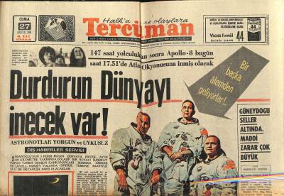 Tercüman Gazetesi 27 Aralık 1968 - Mecburi Askerlik Süresi İndiriliyor - Avrupa Ekspresi Yoldan Çıktı GZ123553 - 1