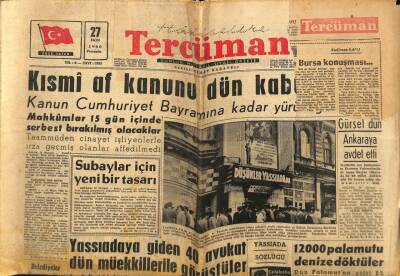 Tercüman Gazetesi 27 Ekim 1960 - 12000 Palamutu Denize Döktüler GZ67219 - 1