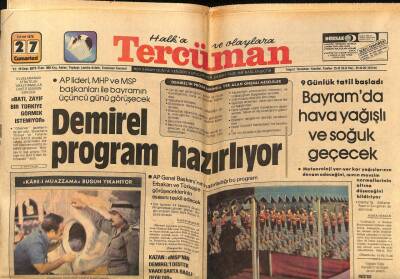 Tercüman Gazetesi 27 Ekim 1979 - Sihirli Lambadan Yerli Ve Yabancı Sanatçılar Çıkacak - Zerrin Özer - Tanju Okan - Şenay GZ65714 - 2