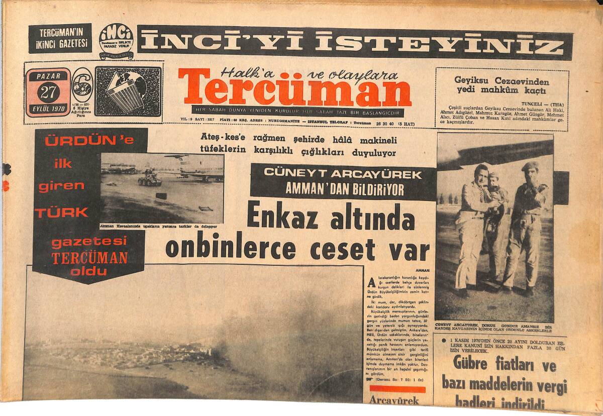 Tercüman Gazetesi 27 Eylül 1970 - Doğu Berlin'de Kurulan Tuzaklar - Ali Sami Yen'de Çifte Mücadele Var - Galatasaray 2-0 Galip GZ144912 - 1
