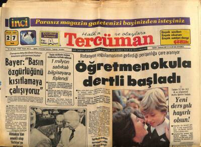 Tercüman Gazetesi 27 Eylül 1983 - Evren , Sunalpla İki Saat Görüştü GZ67094 - 2