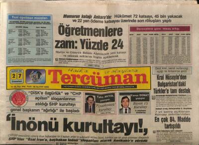 Tercüman Gazetesi 27 Haziran 1987 - Kral Hüseyinden Bulgaristandaki Türklere Tam Destek GZ83190 - 1