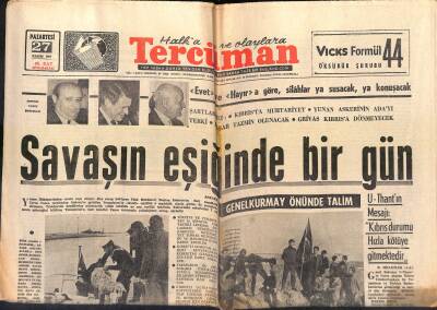 Tercüman Gazetesi 27 Kasım 1967 - Johnsonun Temsilcisi Cuntanın Cevabı İle Sabaha Karşı Döndü GZ118926 - 1