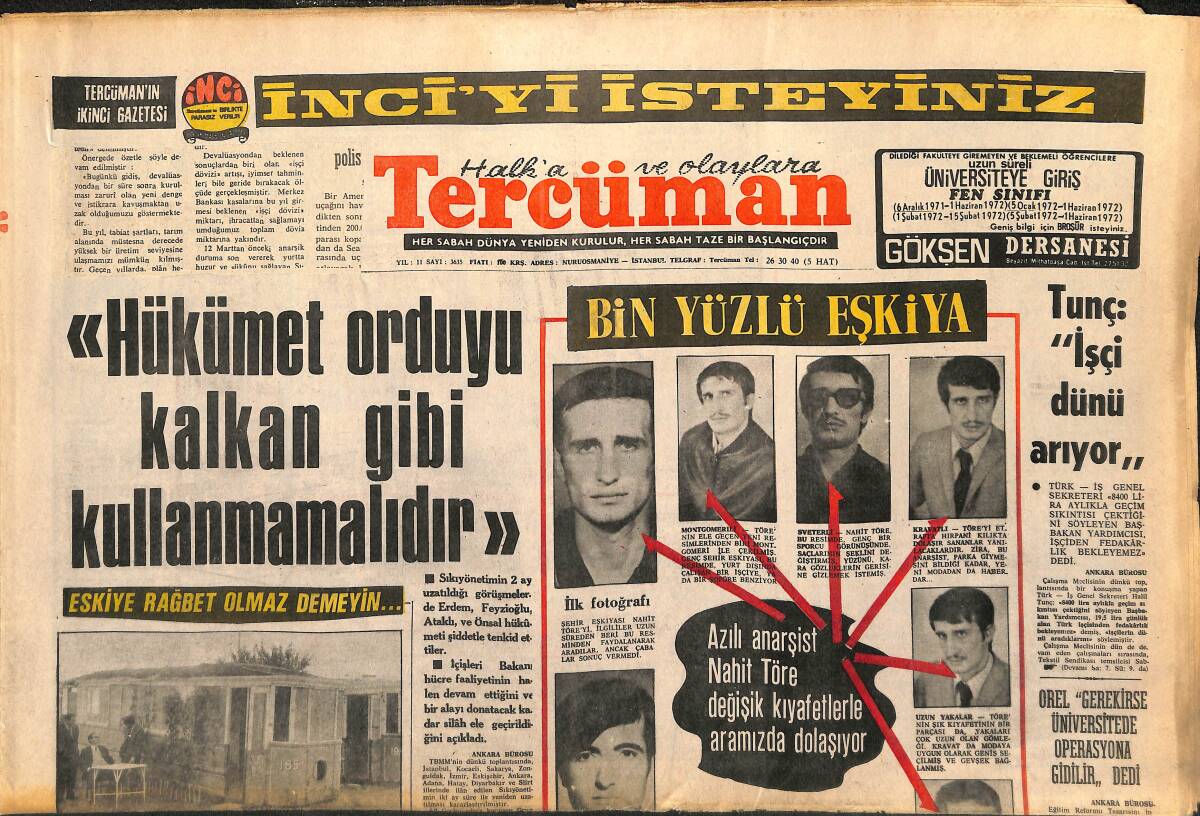 Tercüman Gazetesi 27 Kasım 1971 - Osman Olcay Pakistan'a Gidiyor - Beşiktaş Ve Fenerbahçe Kampta GZ141466 - 1