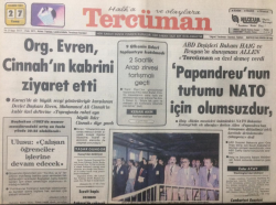 Tercüman Gazetesi 27 Kasım 1981 - Papandreunun Tutumu Nato İçin Olumsuzdur - GZ12986 - 1