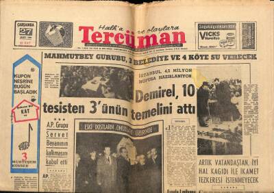 Tercüman Gazetesi 27 Mart 1968 - İstanbul 4,5 Milyon Nüfusa Hazırlanıyor GZ67020 - 2