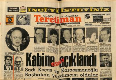 Tercüman Gazetesi 27 Mart 1971 - Sadi Koçaş Ve Karaosmanoğlu Başbakan Yardımcısı Oldular GZ70819 - 2