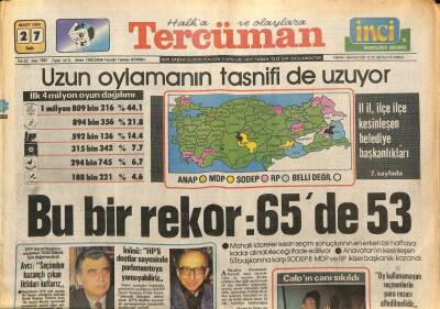 Tercüman Gazetesi 27 Mart 1984 - TBMM 19 Gün Aradan Sonra Bugün Toplanıyor GZ79393 - 1