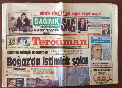 Tercüman Gazetesi 27 Mart 1986 -İstanbul Belediye Başkanı Dalanın Büyük Operasyon Boğazda İstimlak Şoku GZ10439 - 1