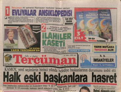 Tercüman Gazetesi 27 Mart 1990 - Muazzez Abacı Dönüş Yaptı GZ83267 - 1