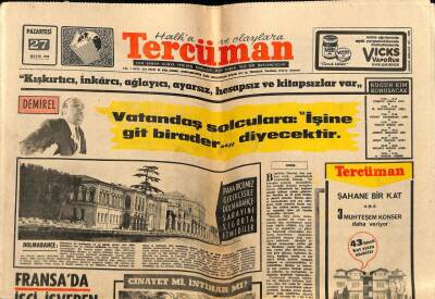 Tercüman Gazetesi 27 Mayıs 1968 - Amerika , Yunanistana 40 Tank Ve Füze Verdi GZ70739 - 2