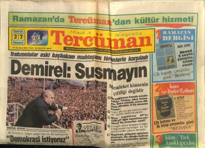 Tercüman Gazetesi 27 Nisan 1987 - Trabzonlular Eski Başbakanı Muhteşem Törenlerle Karşıladı GZ65248 - 1