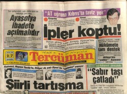 Tercüman Gazetesi 27 Nisan 1988 - Ayasofya İbadete Açılmalıdır GZ70329 - 2