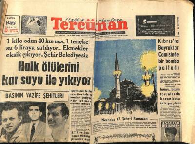 Tercüman Gazetesi 27 Ocak 1963 - Halk Ölülerini Kar Suyu İle Yıkıyor, MTTP Kongresinde Beklenen Kavga Çıktı GZ54074 - 1