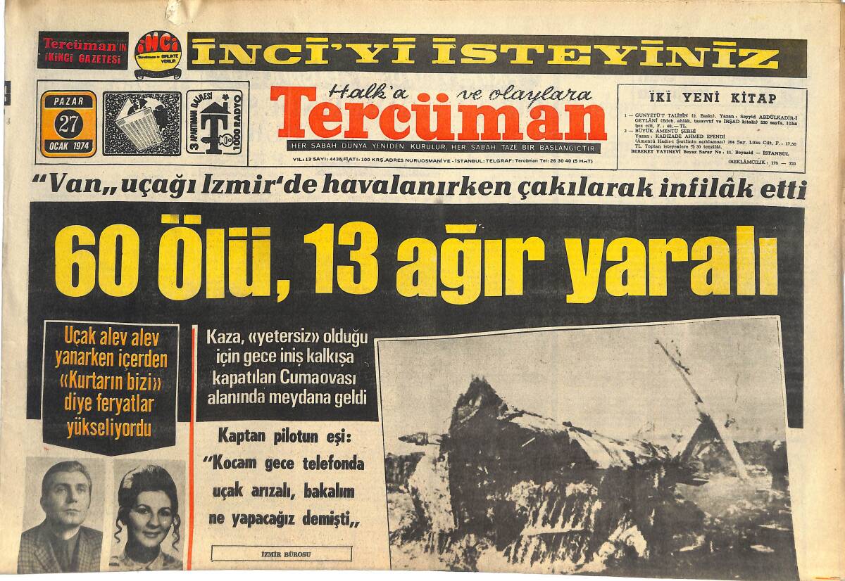 Tercüman Gazetesi 27 Ocak 1974 - Bülent Ecevit Hükümeti Göreve Başladı! - Filiz Akın Boşandı! GZ145054 - 1