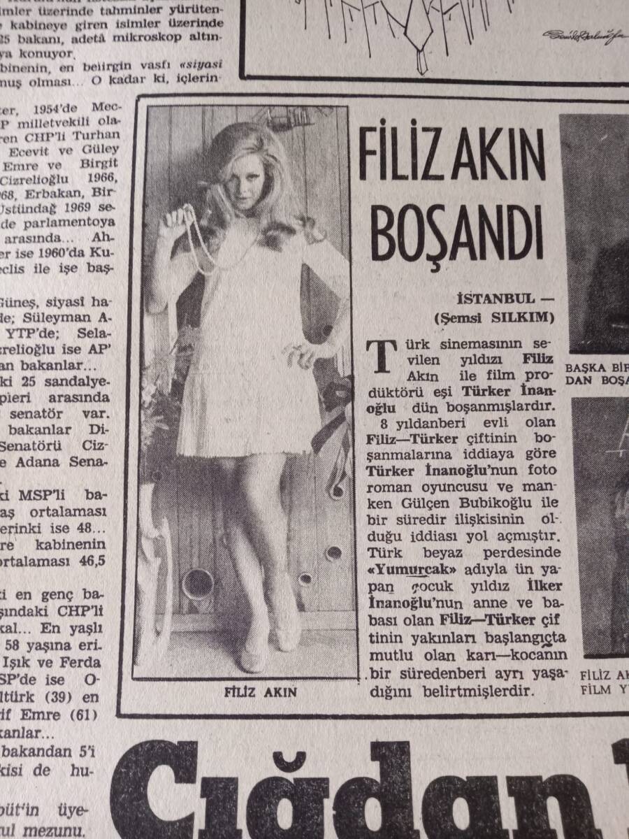 Tercüman Gazetesi 27 Ocak 1974 - Bülent Ecevit Hükümeti Göreve Başladı! - Filiz Akın Boşandı! GZ145054 - 2