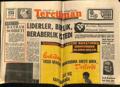 Tercüman Gazetesi 27 Şubat 1960 - İsrail Başbakanı Levi Eşkol Öldü GZ67976 - 2