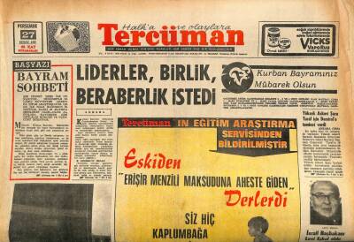 Tercüman Gazetesi 27 Şubat 1969 - Bir Milyon Müslüman Bugün Minada Toplanıyor GZ86129 - 1