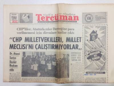 Tercüman Gazetesi 27 Şubat 1969 - CHP Milletvekilleri Millet Meclisini Çalıştırmıyorlar GZ53509 - 1