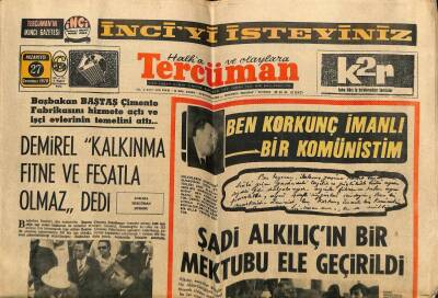 Tercüman Gazetesi 27 Temmuz 1970 - Şadi Alkılıçın Bir Mektubu Ele Geçirildi GZ65426 - 1